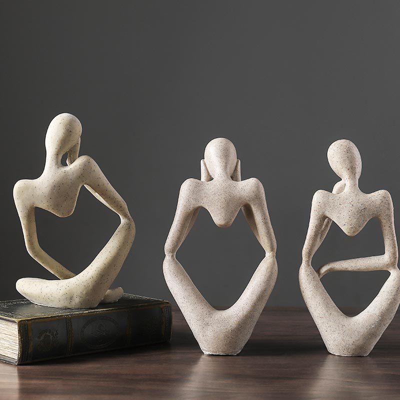 Nordic Abstrakt Unik Tenker Figurine Hjem Decor | Skanto