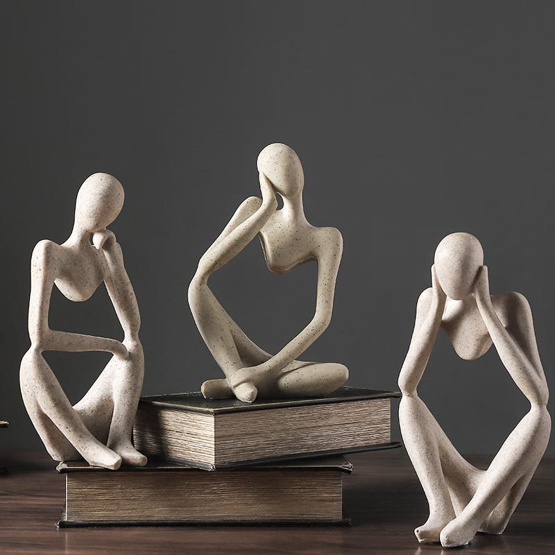 Nordic Abstrakt Unik Tenker Figurine Hjem Decor | Skanto