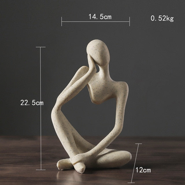 Nordic Abstrakt Unik Tenker Figurine Hjem Decor | Skanto