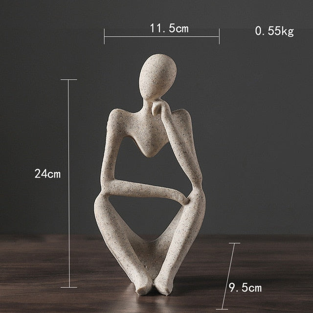 Nordic Abstrakt Unik Tenker Figurine Hjem Decor | Skanto