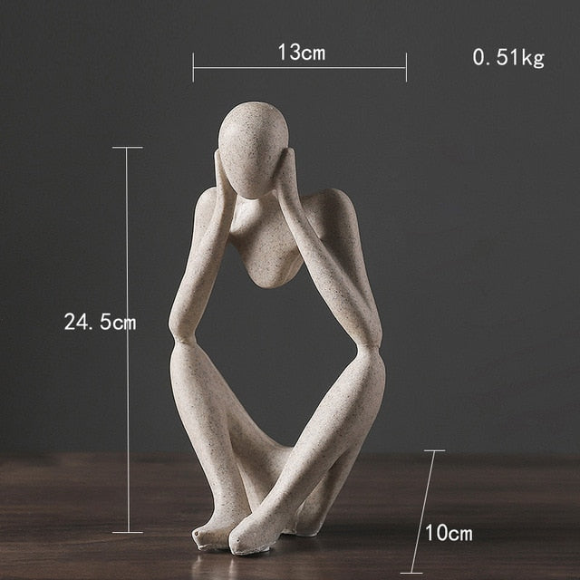 Nordic Abstrakt Unik Tenker Figurine Hjem Decor | Skanto