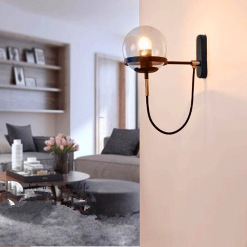 Elegant Retro Vegg Glass Ball Lampe | Skanto