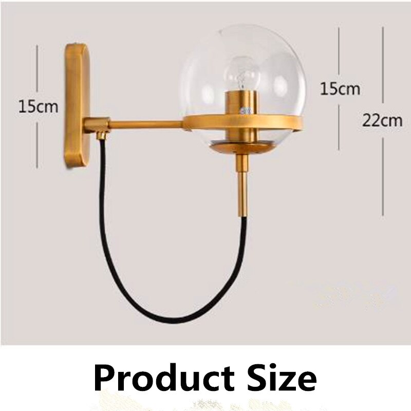 Elegant Retro Vegg Glass Ball Lampe | Skanto