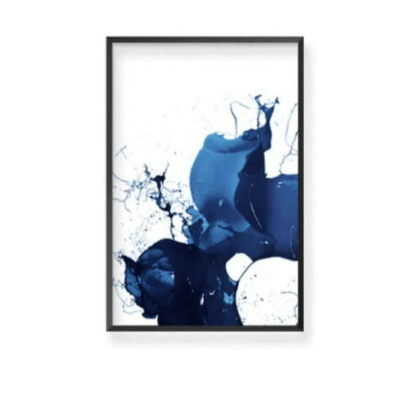 Kobalt Splash - Lerret Veggkunst Maleri | Skanto