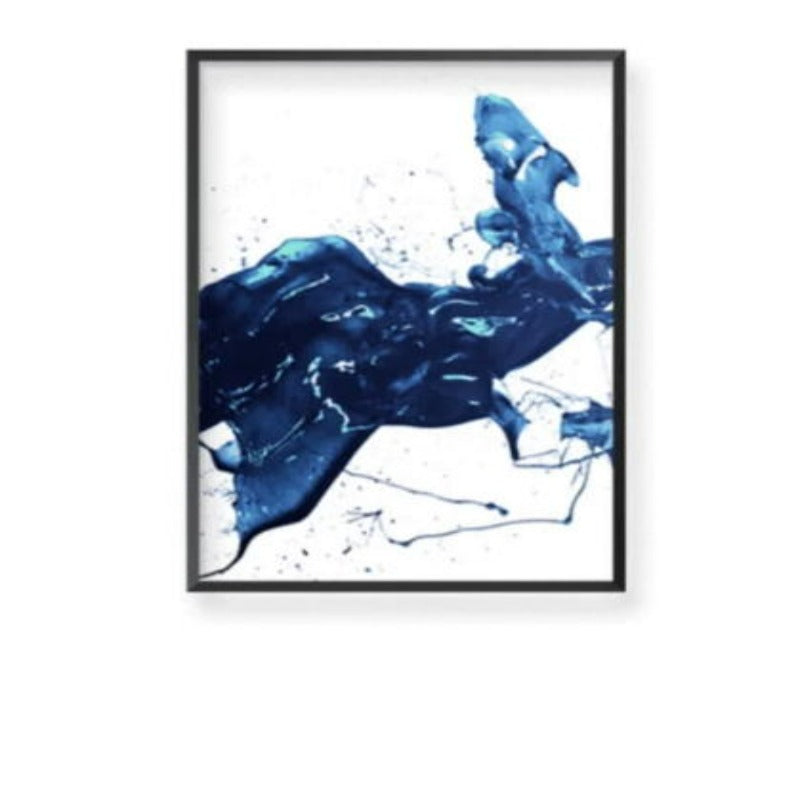 Kobalt Splash - Lerret Veggkunst Maleri | Skanto
