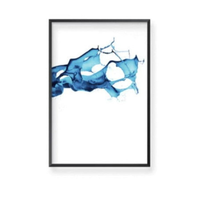 Kobalt Splash - Lerret Veggkunst Maleri | Skanto