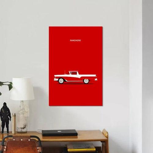 Rød Ford Ranchero – Lerretsbilde