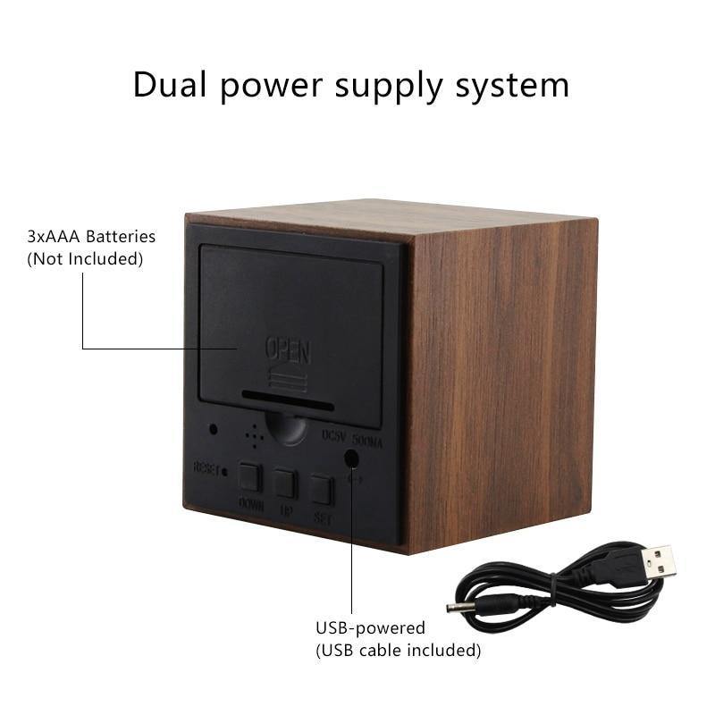 Norvo | LED Vekkerklokke i Tre Kubusform