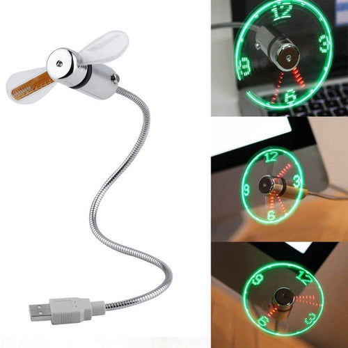USB Vifte Tid Og Temperatur Visning Klokke | Skanto