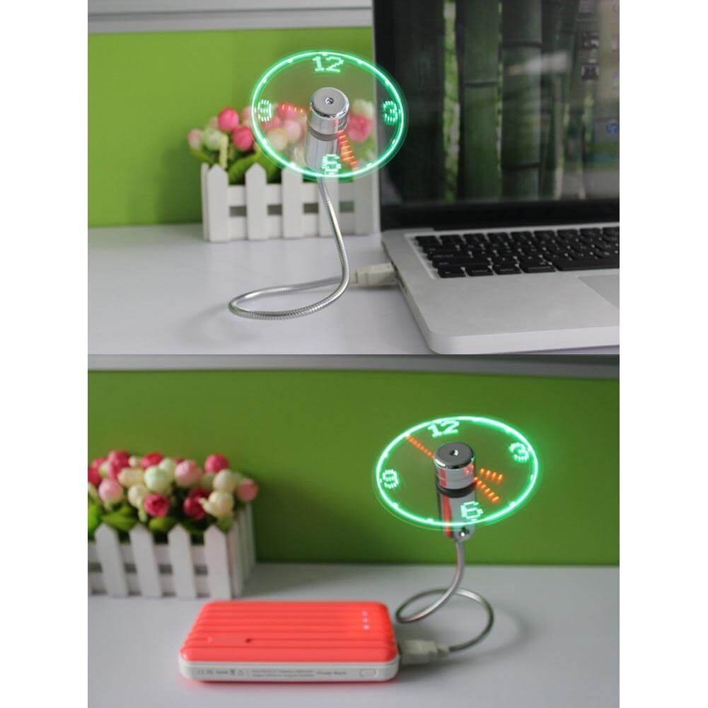 USB Vifte Tid Og Temperatur Visning Klokke | Skanto