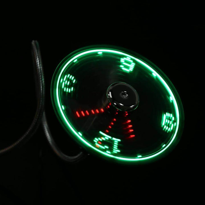 USB Vifte Tid Og Temperatur Visning Klokke | Skanto