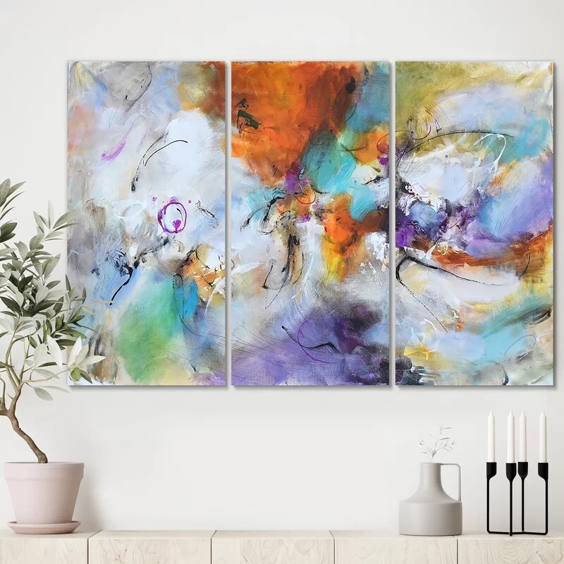 Buffed Abstract Colors - Lerretskunst Maleri | Skanto