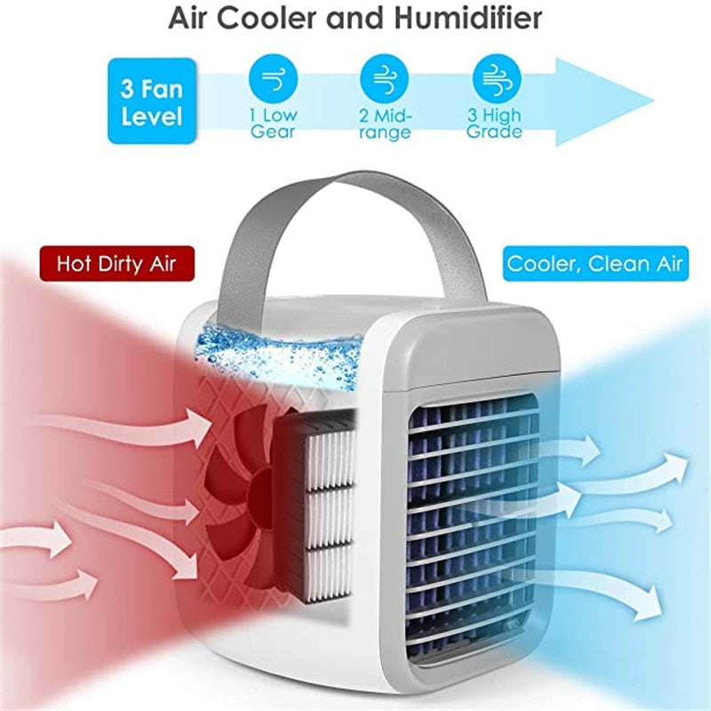 Skanto | Mini luftkjøler med rask ventilasjon, USB-oppladbar