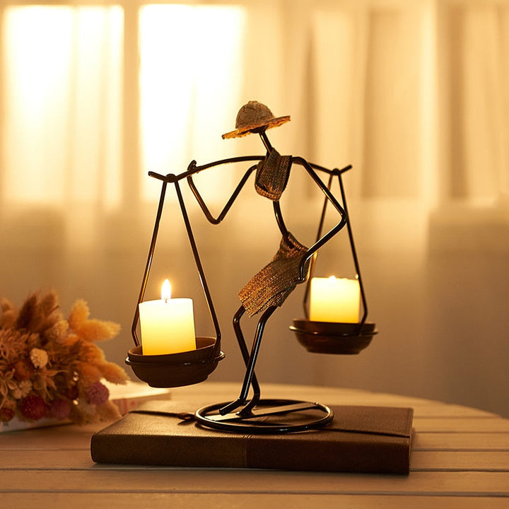 Nordic Abstract Character Metal Candle Holder | Skanto
