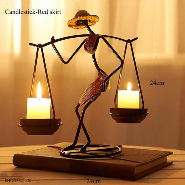 Nordic Abstract Character Metal Candle Holder | Skanto