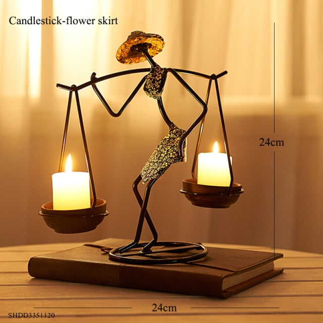 Nordic Abstract Character Metal Candle Holder | Skanto