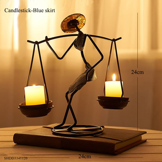 Nordic Abstract Character Metal Candle Holder | Skanto
