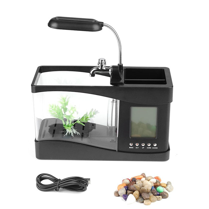 LCD Klok Mini Fiskebowling Akvarium | Skanto