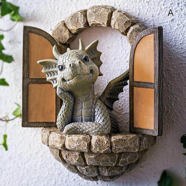 Beautiful backyard dragon wall sculpture | Skanto