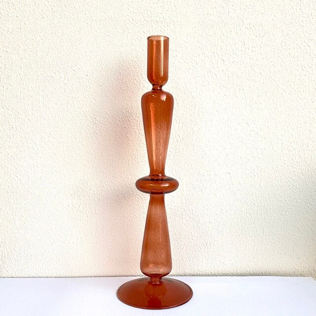 Moderne Glass Lysestake-Brun | Skanto