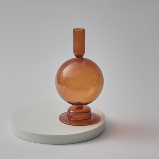 Moderne Glass Lysestake-Brun | Skanto