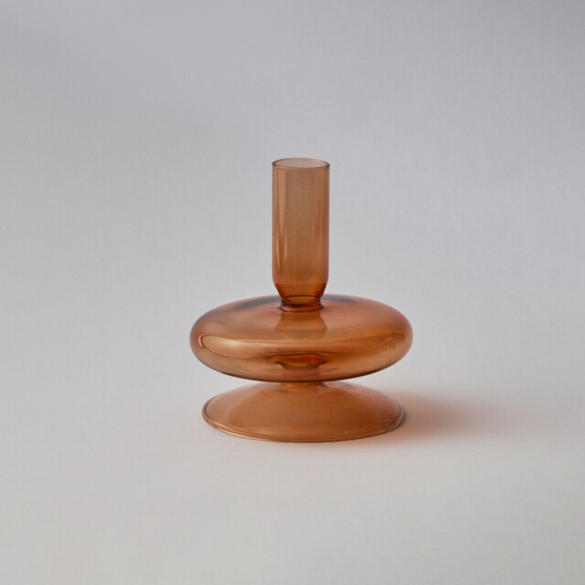 Moderne Glass Lysestake-Brun | Skanto