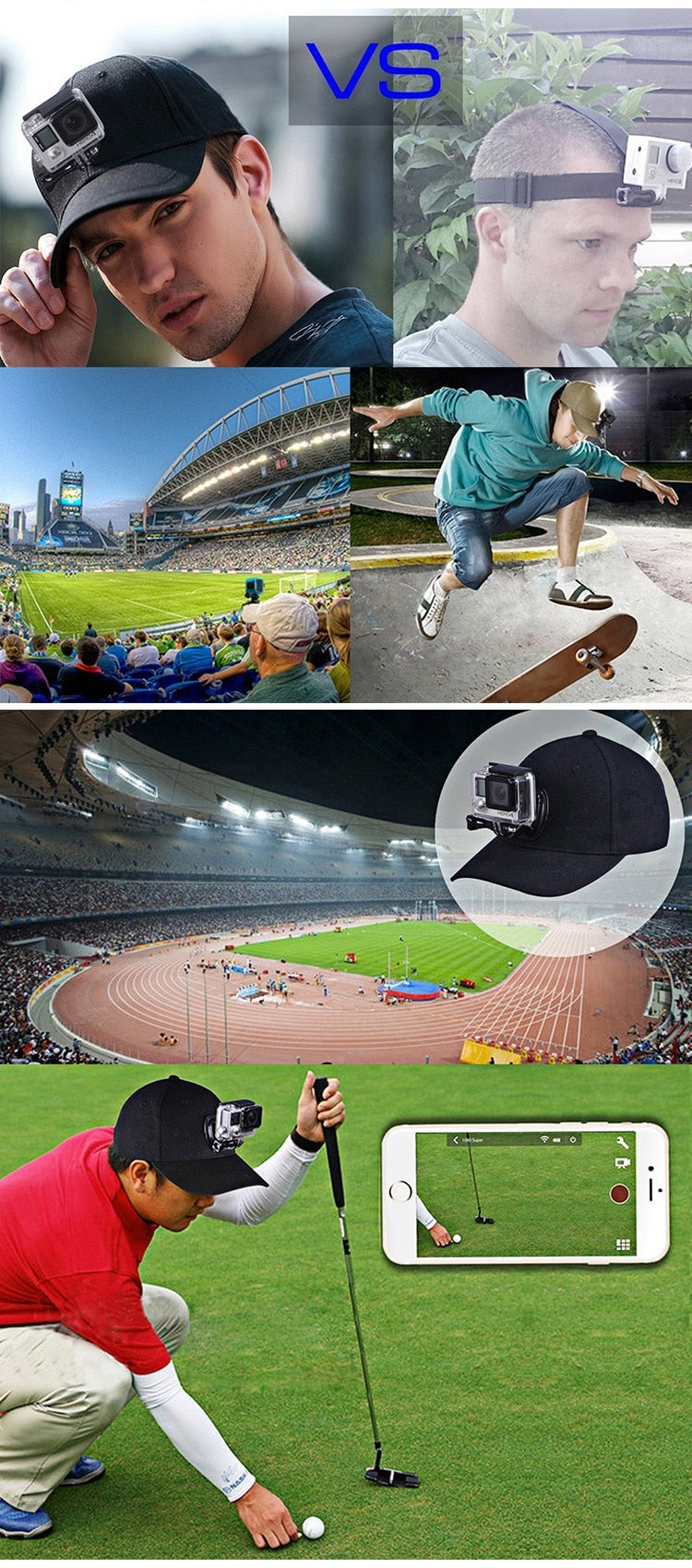 Justerbar Action Camera Hatt | Skanto