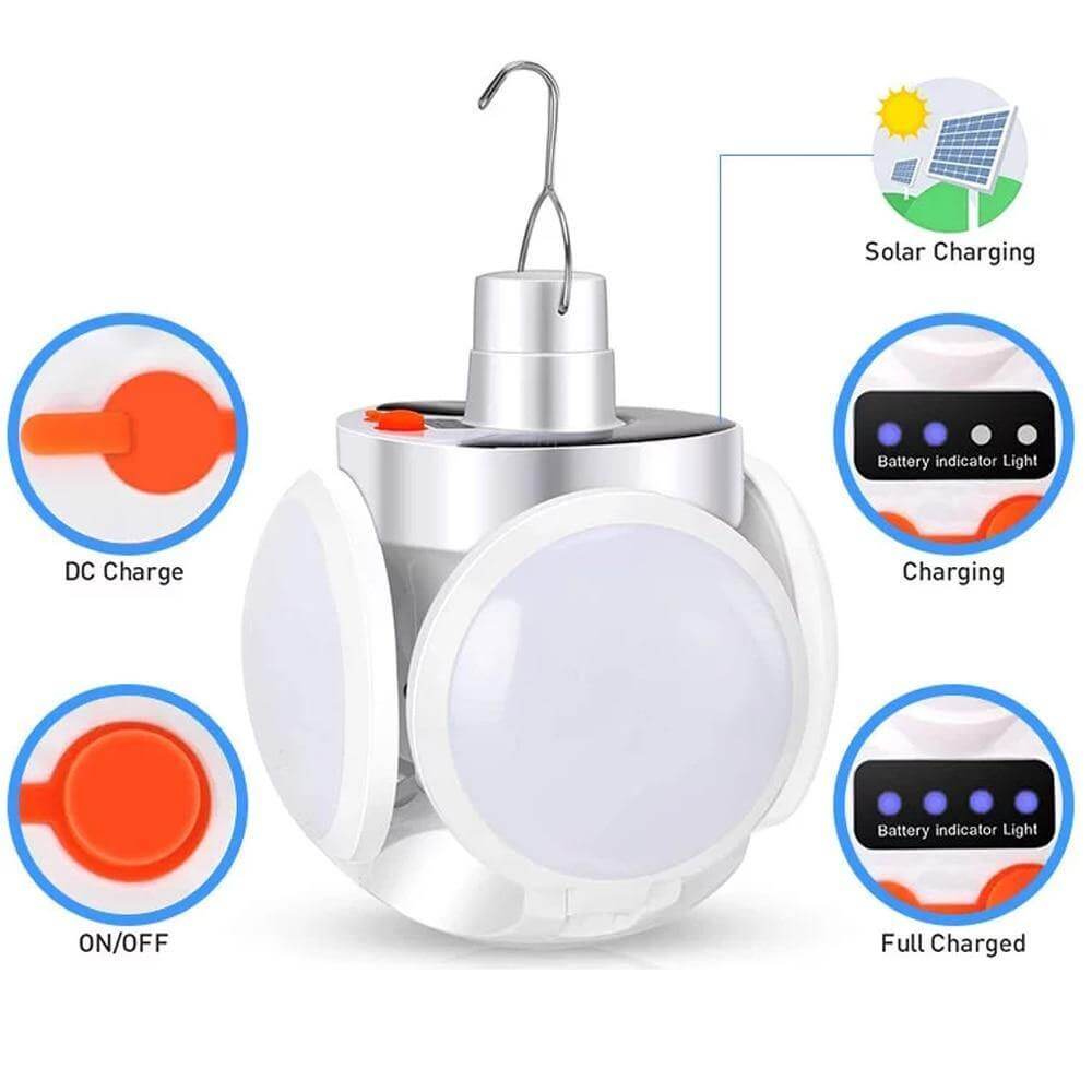 Vanntett oppladbar solcelle campinglampe | Skanto