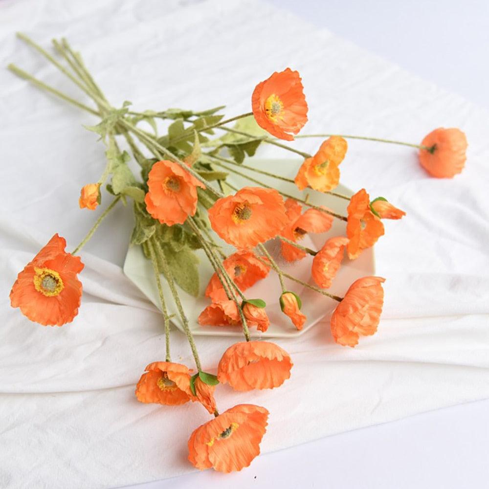 Skanto | BloomCharm Kunstig Blomsterdekor | Realistiske Valmuer | Ulike Farger & Størrelser