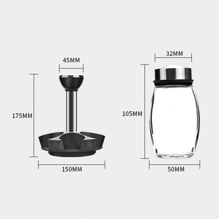 Skanto | Smart Roterende Rustfritt Stål Glass Krydder Sett