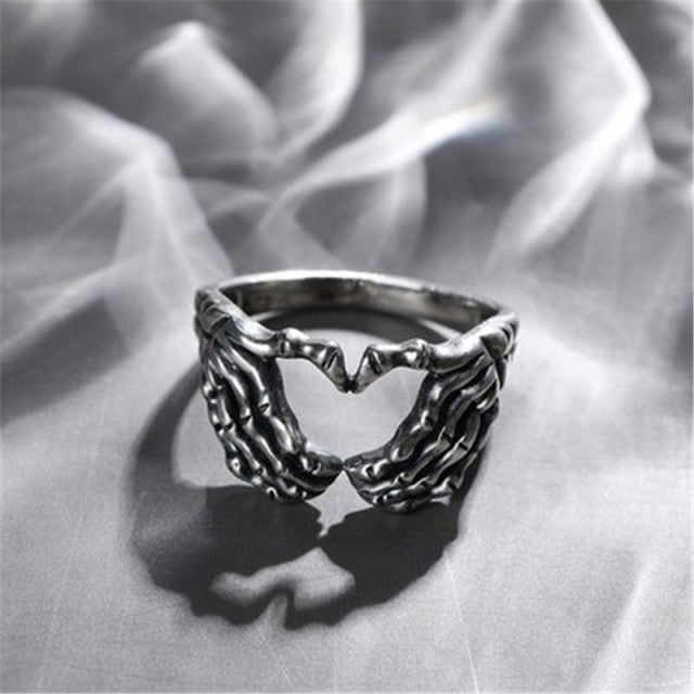 Skanto | Retro Hodeskalle Hjerte Ring