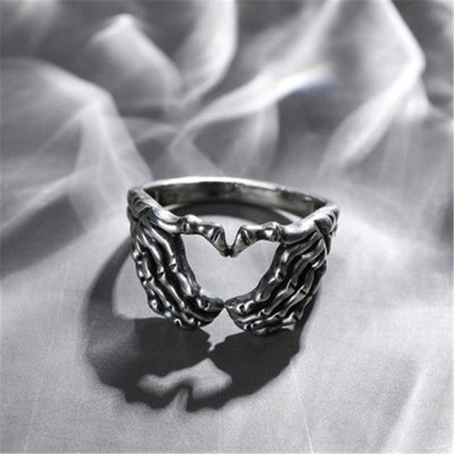Skanto | Retro Hodeskalle Hjerte Ring