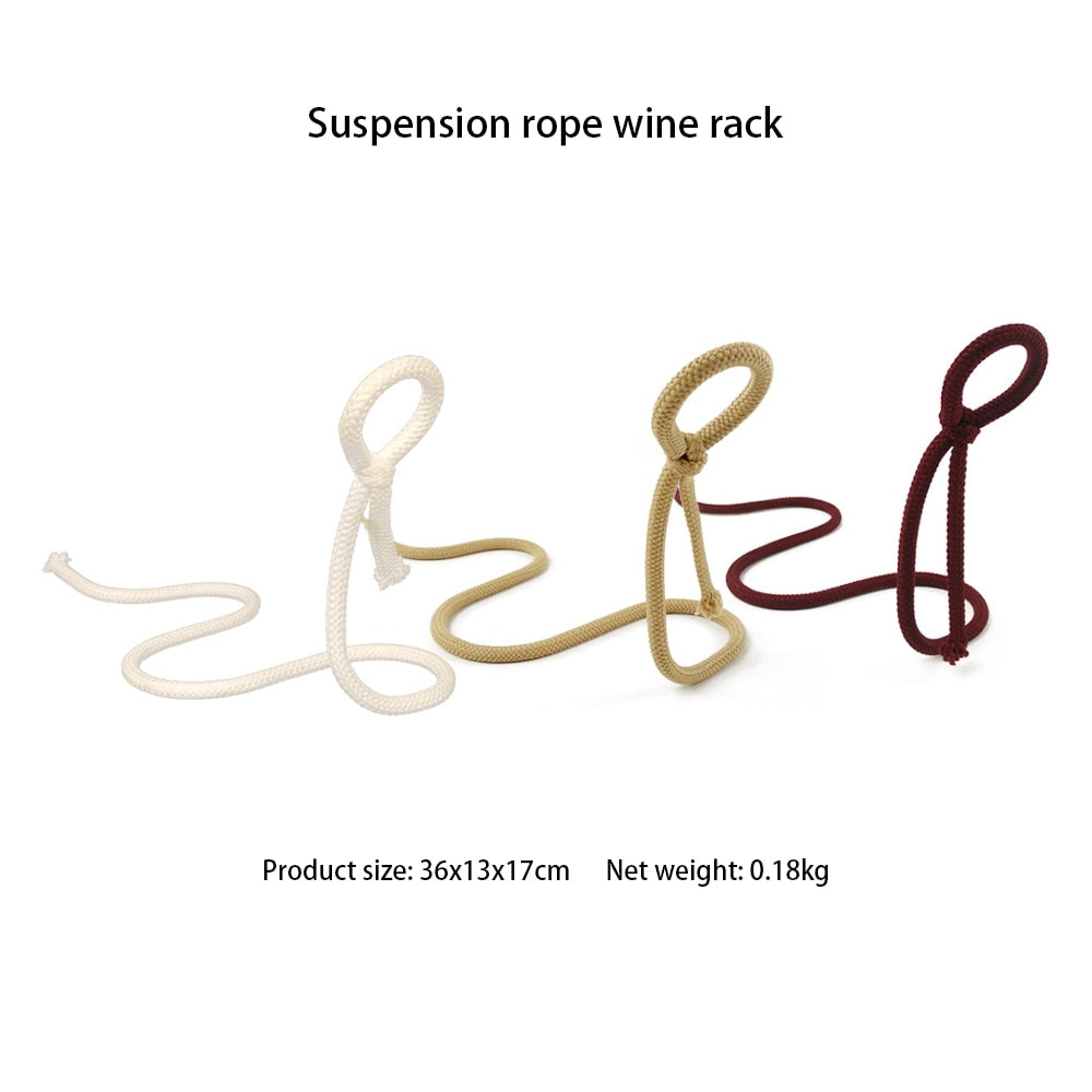 Skanto | RopeElegance Hengende Tau Vin Rack | Stilig Vinlagring | Unik Design for Hjemmet