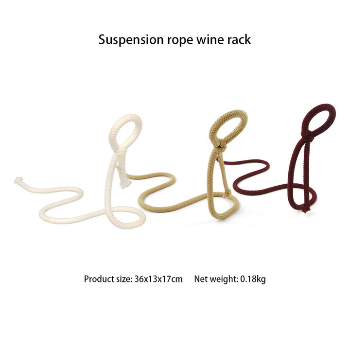 Skanto | RopeElegance Hengende Tau Vin Rack | Stilig Vinlagring | Unik Design for Hjemmet