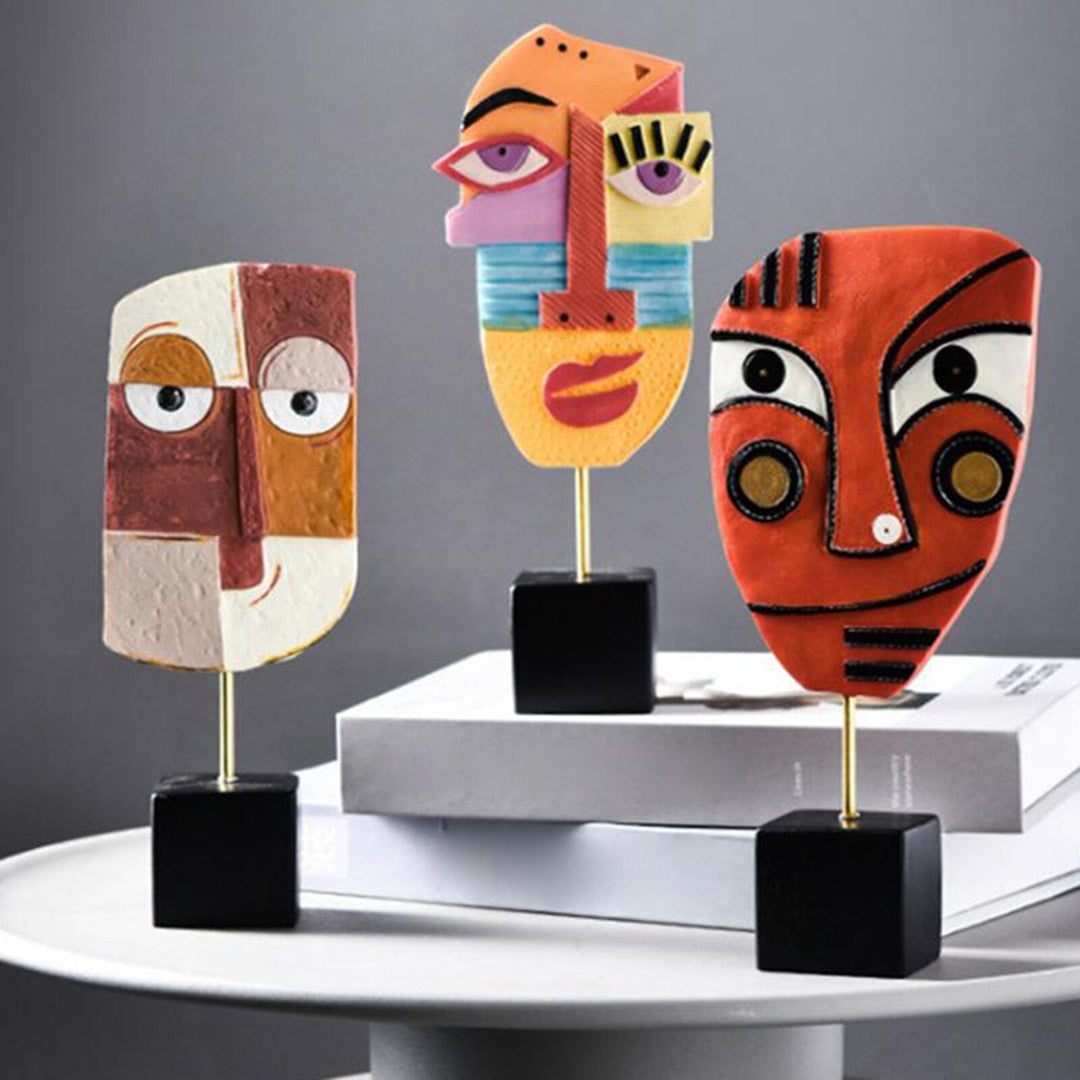 Skanto | Abstrakt Pop Art Ansikt Hjem Skulptur