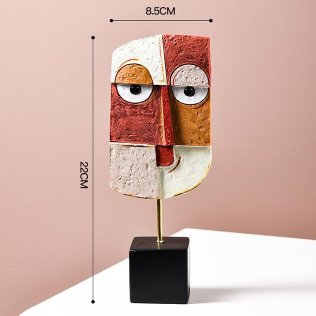 Skanto | Abstrakt Pop Art Ansikt Hjem Skulptur