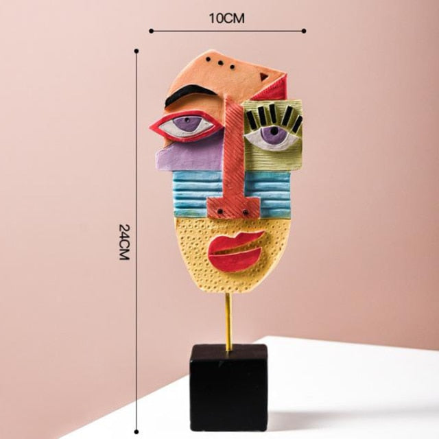 Skanto | Abstrakt Pop Art Ansikt Hjem Skulptur