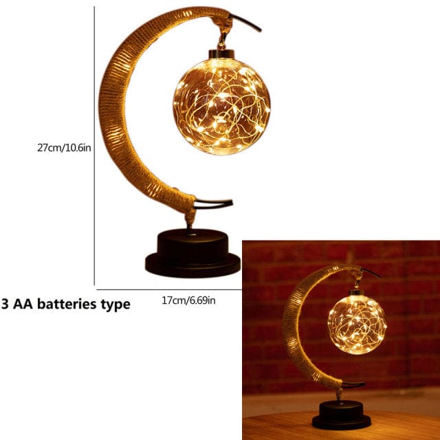 Skanto | Rayvia Lunar Lampe - Halvmåne LED Lys med Glasskuppel for Koselig Atmosfære