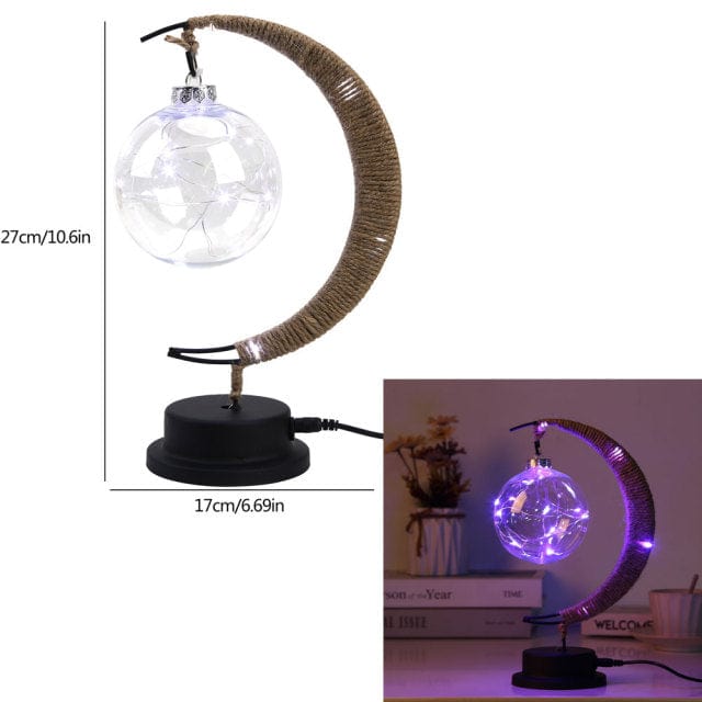 Skanto | Rayvia Lunar Lampe - Halvmåne LED Lys med Glasskuppel for Koselig Atmosfære