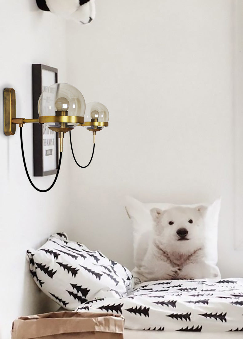 Elegant Retro Vegg Glass Ball Lampe | Skanto