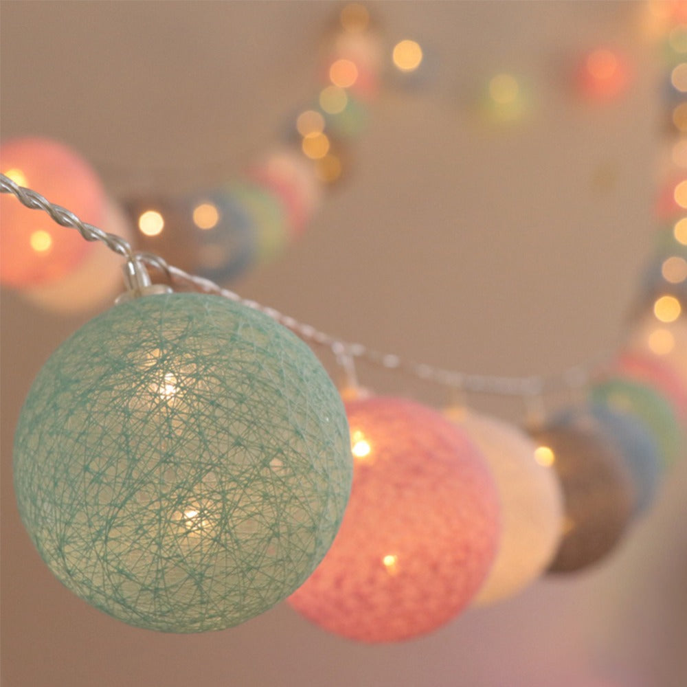 LED bomull kule lys girlander