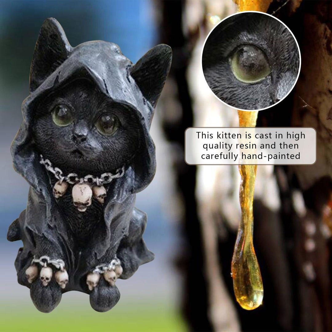 Harz Svart Katt Statue Dekor | Skanto