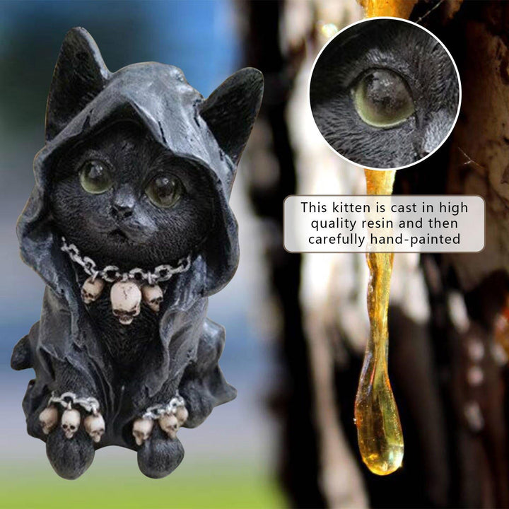 Harz Svart Katt Statue Dekor | Skanto