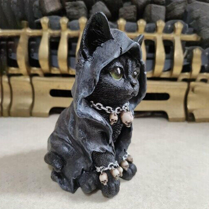 Harz Svart Katt Statue Dekor | Skanto