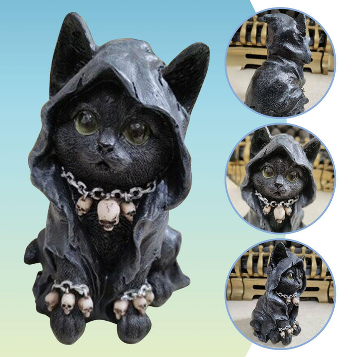 Harz Svart Katt Statue Dekor | Skanto