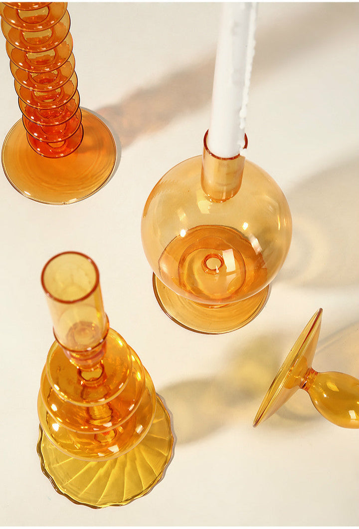Moderne Glass Kandelaber-Orange | Skanto