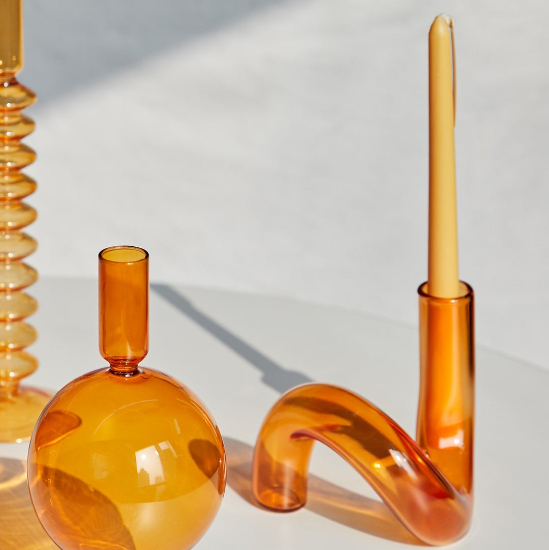 Moderne Glass Kandelaber-Orange | Skanto