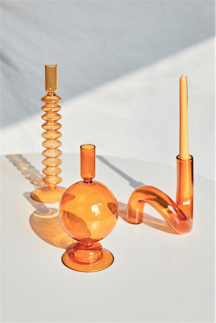 Moderne Glass Kandelaber-Orange | Skanto