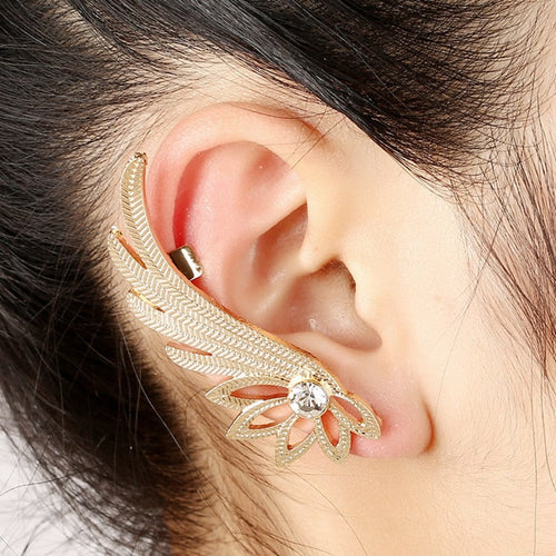 Skanto | Fashion Alloy Feather Øreklipp Clip on Øredobber