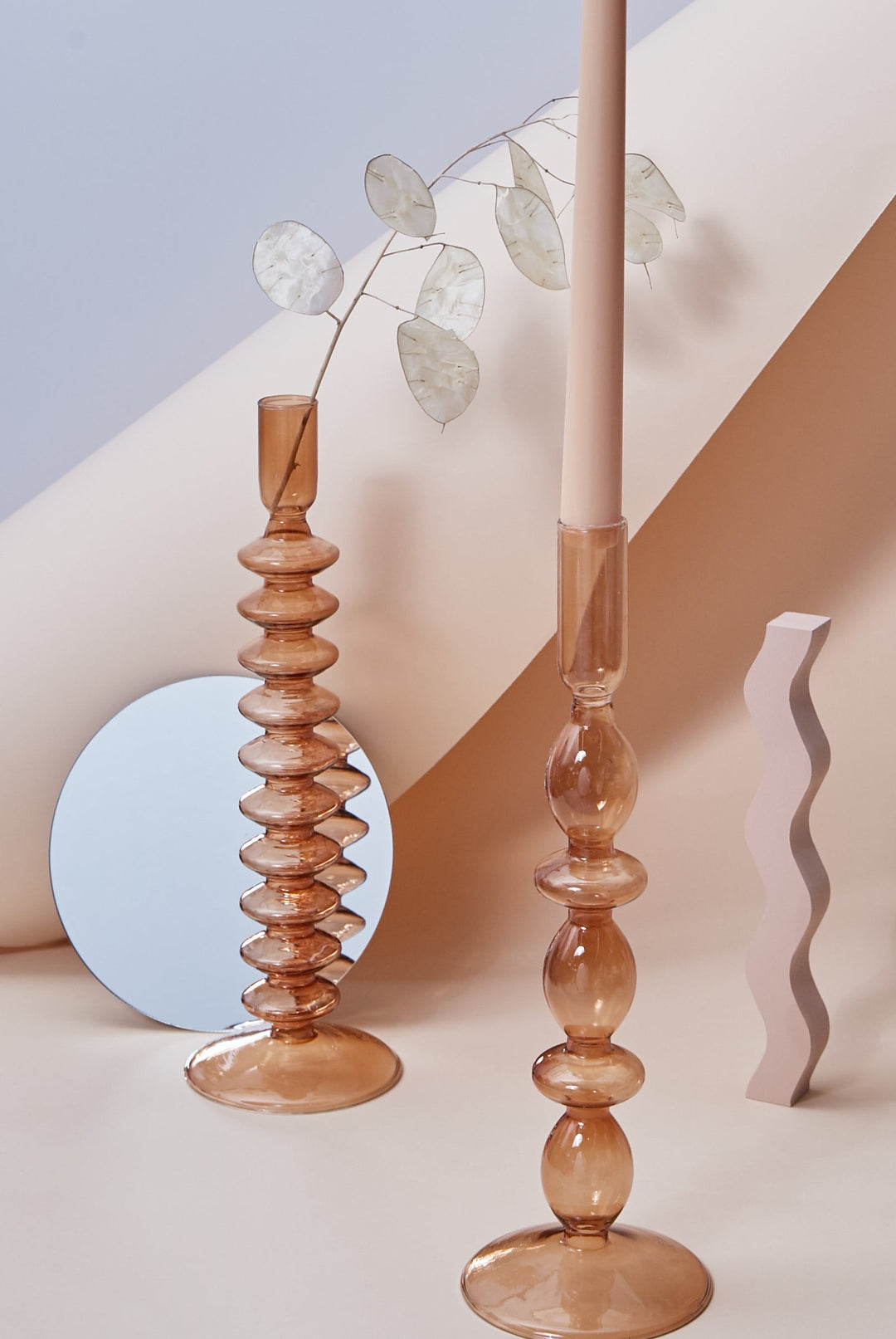 Moderne Glass Lysestake-Brun | Skanto